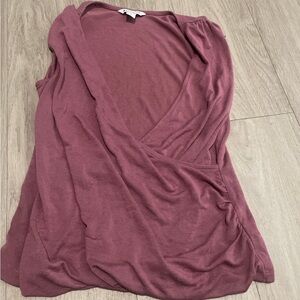 Athleta Mauve Wrap-Style V-Neck Tunic